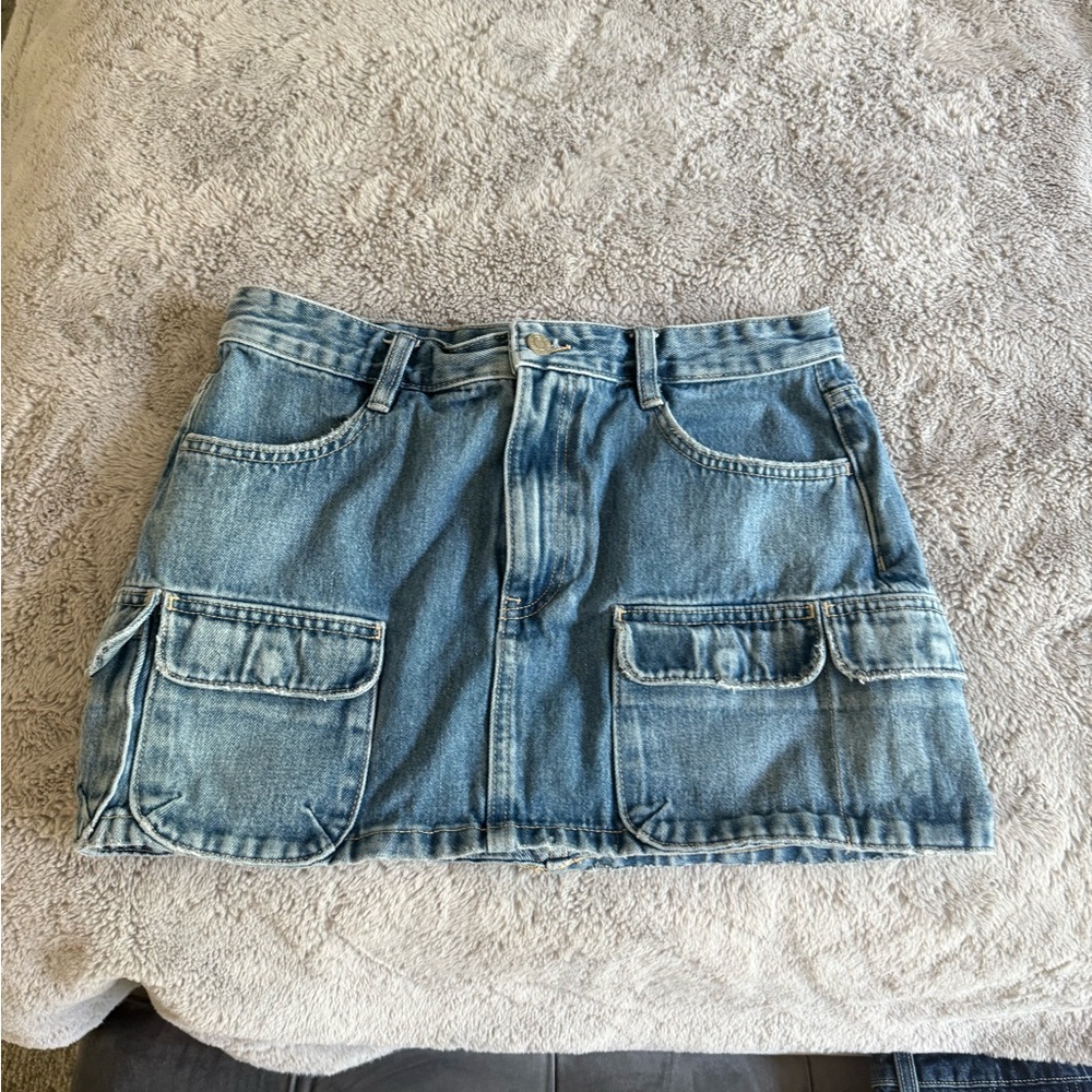 Zara Blue Cargo Mini Skirt Casual